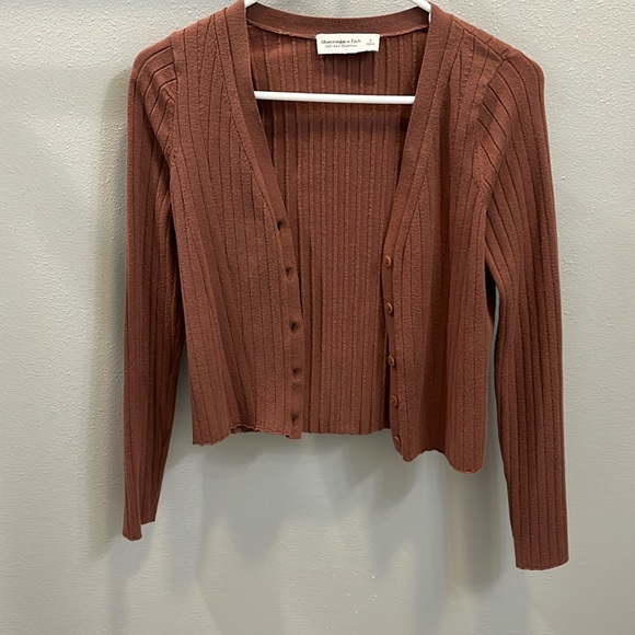 Rust Cardigan Abercrombie and Fitch Small - Picture 1 of 3